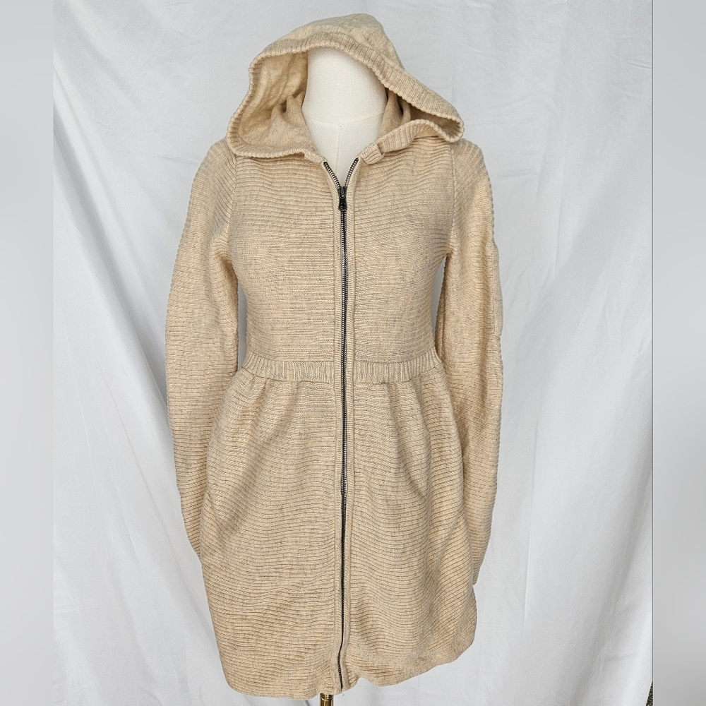 ATHLETA Whistler Wool Blend Sweater Hooded Ribbed Coat / Dress